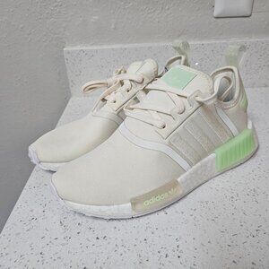 Size 7.5 - adidas NMD_R1 Cream Green Spark Womens Athletic Fashion Sneaker New